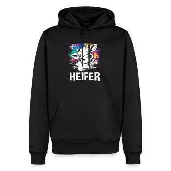 Kühe - Männer Premium Bio Hoodie - Schwarz - Vorne - Nico (187cm)