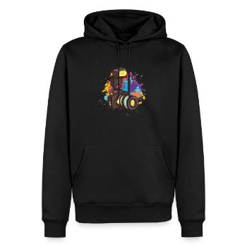 Kamera Fotograf - Männer Premium Bio Hoodie - Schwarz - Vorne - Nico (187cm)