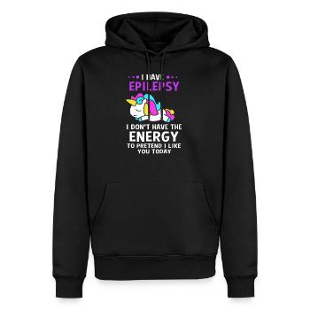 Epilepsie - Männer Premium Bio Hoodie - Schwarz - Vorne - Nico (187cm)