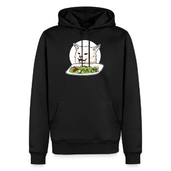 En colère chat Memes Kitty propriétaire fourrure animal de compagnie - Sweat à capuche Premium bio Homme - noir - Devant - Nico (187cm)
