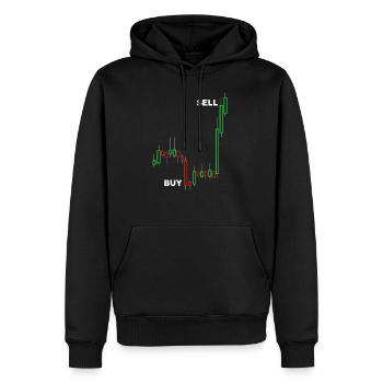stock exchange - Men’s Premium Organic Hoodie - black - Front - Nico (187cm)