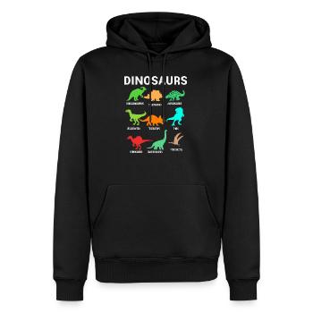 Dinosaures - Sweat à capuche Premium bio Homme - noir - Devant - Nico (187cm)