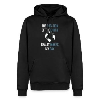 The Rotation Of The Earth Really Makes My Day Erde - Männer Premium Bio Hoodie - Schwarz - Vorne - Nico (187cm)