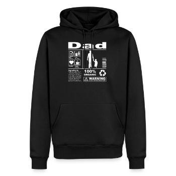 Dad Product Description - Männer Premium Bio Hoodie - Schwarz - Vorne - Nico (187cm)