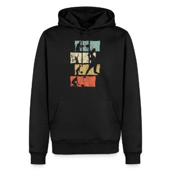 Tennis Tennisspieler Geschenk - Männer Premium Bio Hoodie - Schwarz - Vorne - Nico (187cm)