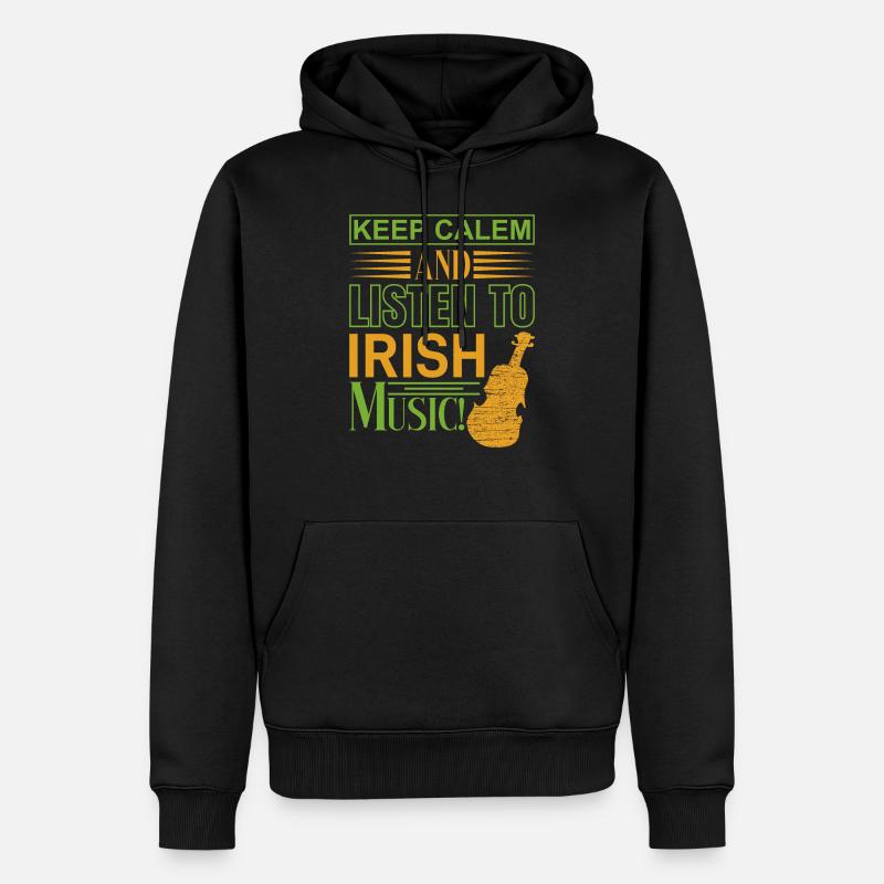 Keep Calm St. Patricks Day - Männer Premium Bio Hoodie - Schwarz