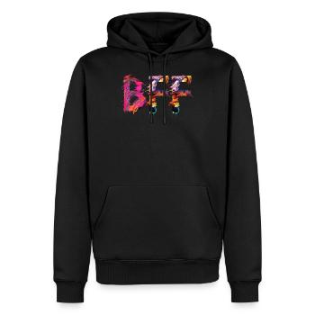 BFF, Best friends forever, abstract, font,colorful - Männer Premium Bio Hoodie - Schwarz - Vorne - Nico (187cm)