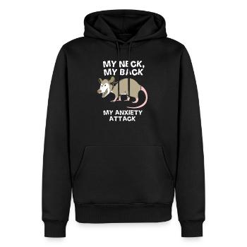 Opossum - Männer Premium Bio Hoodie - Schwarz - Vorne - Nico (187cm)