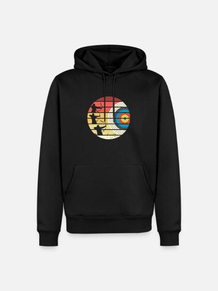 Tiro con arco con arco y flecha - Sudadera con capucha prémium ecológica para hombre - negro