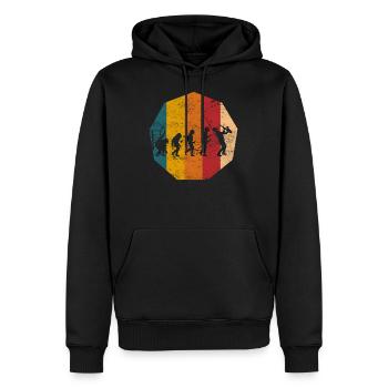 Evolution Saxophoniste Saxophone - Sweat à capuche Premium bio Homme - noir - Devant - Nico (187cm)