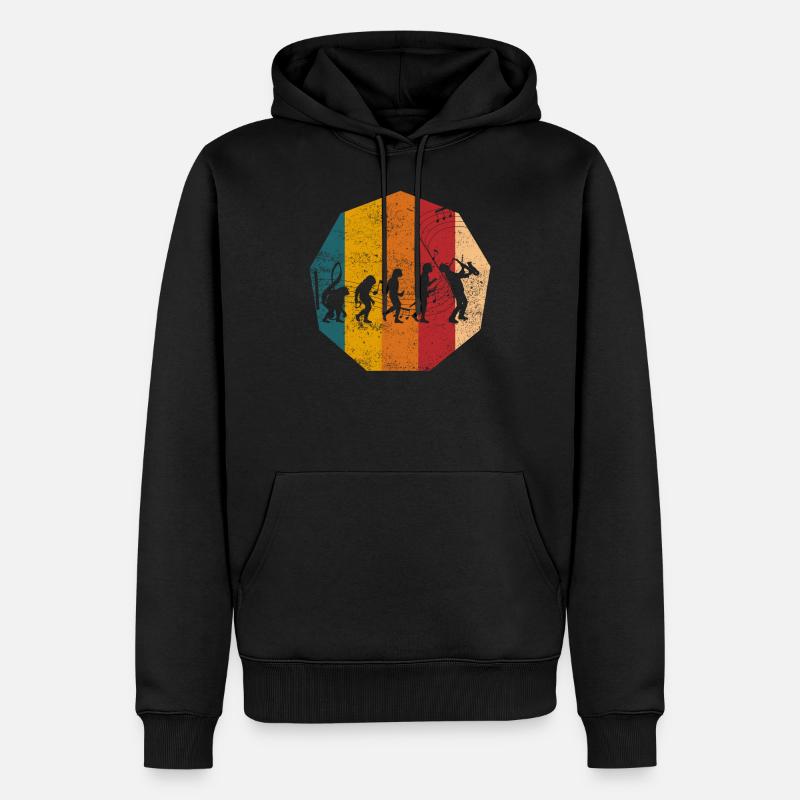 Evolution Saxophonist Saxophon - Men’s Premium Organic Hoodie - black