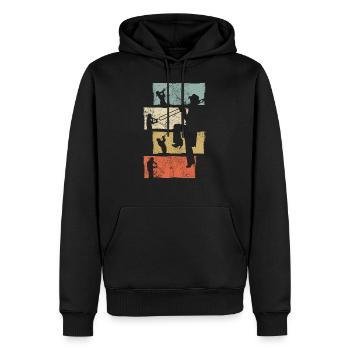 Trombone instrument de musique - Sweat à capuche Premium bio Homme - noir - Devant - Nico (187cm)