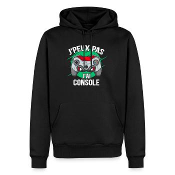 J'peux Pas J'ai Console Humour Gamer Cadeau Ado - Sweat à capuche Premium bio Homme - noir - Devant - Nico (187cm)