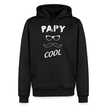 Papy cool cadeau pour papy - Sweat à capuche Premium bio Homme - noir - Devant - Nico (187cm)