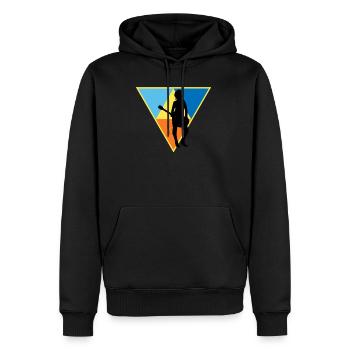 Distressed Musician - Sweat à capuche Premium bio Homme - noir - Devant - Nico (187cm)