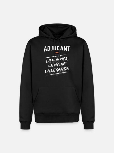 Adjudant Sapeur pompier - Sweat à capuche Premium bio Homme - noir