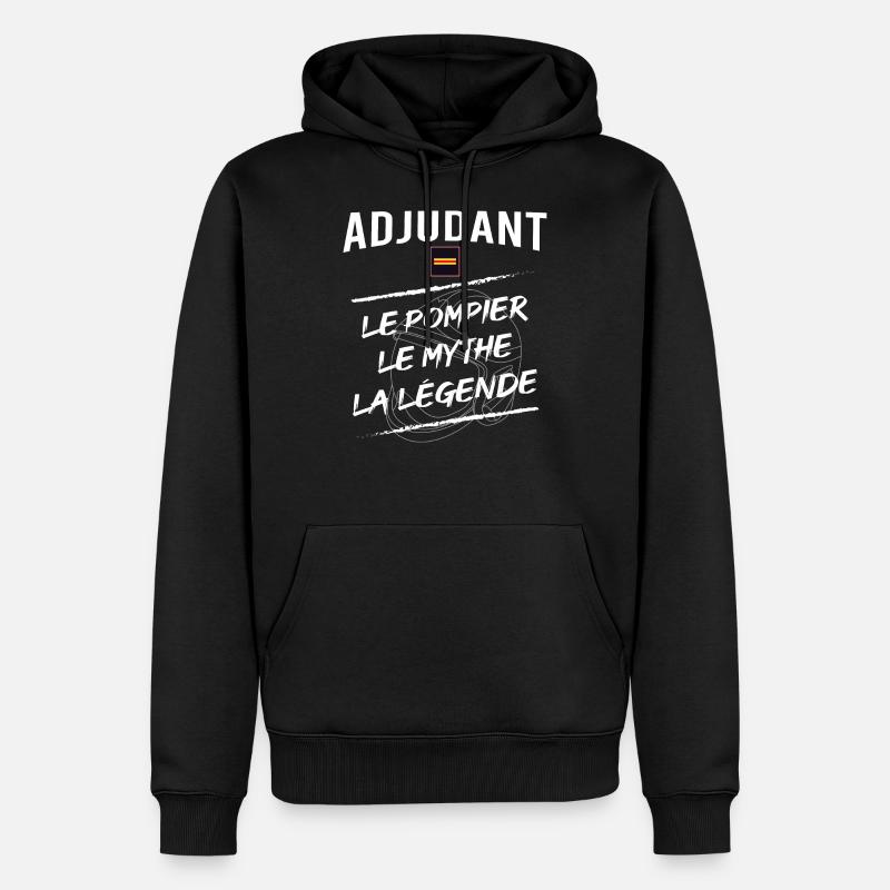 Adjudant Sapeur pompier - Sweat à capuche Premium bio Homme - noir