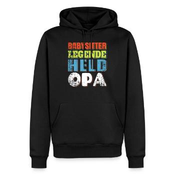 Babysitter Legend Hero Grandpa Grandfather Gift - Men’s Premium Organic Hoodie - black - Front - Nico (187cm)