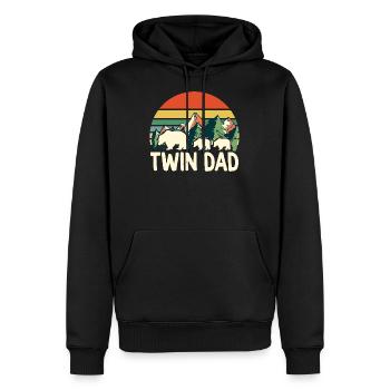 Cadeau de Jumeaux pour papa de jumeaux - Sweat à capuche Premium bio Homme - noir - Devant - Nico (187cm)