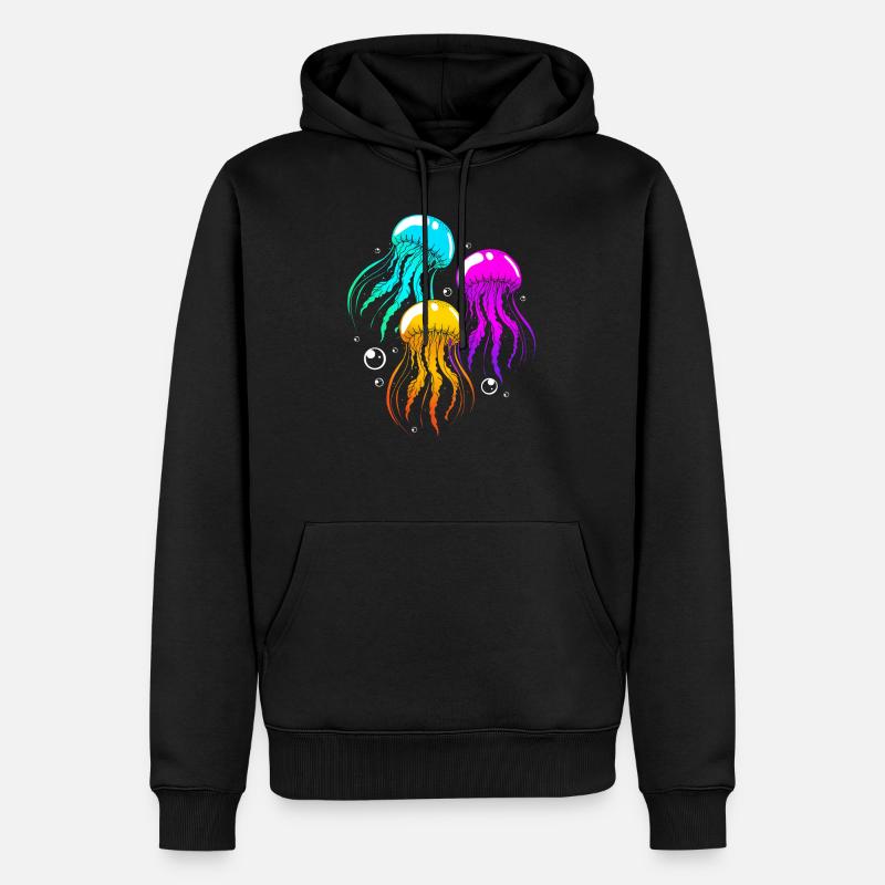 La méduse - Sweat à capuche Premium bio Homme - noir