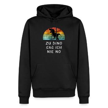 Zu Dino Sag Ich Nie No Lustiger Dinosaurier Spruch - Männer Premium Bio Hoodie - Schwarz - Vorne - Nico (187cm)