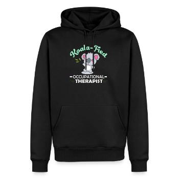 Ergothérapeute - Sweat à capuche Premium bio Homme - noir - Devant - Nico (187cm)