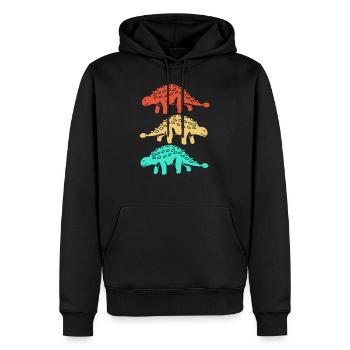 Dino - Sweat à capuche Premium bio Homme - noir - Devant - Nico (187cm)