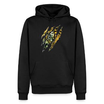 Tigre oeil Griffe Chat Chat Lion Félin - Sweat à capuche Premium bio Homme - noir - Devant - Nico (187cm)