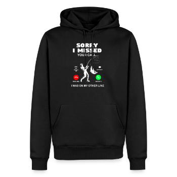 Pêche pêche - Sweat à capuche Premium bio Homme - noir - Devant - Nico (187cm)