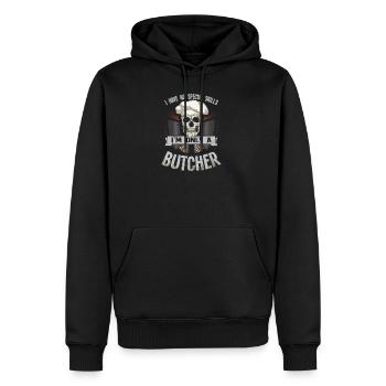 Metzger keine besonderen Fähigkeiten - Männer Premium Bio Hoodie - Schwarz - Vorne - Nico (187cm)