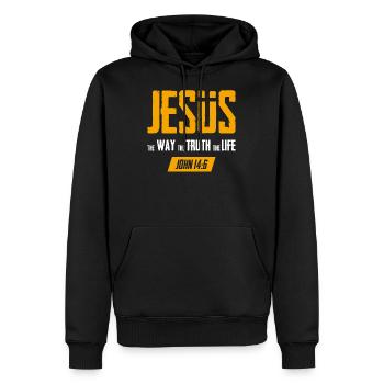 Jesus Der Weg Wahrheit Leben Johannes 14 6 Christl - Männer Premium Bio Hoodie - Schwarz - Vorne - Nico (187cm)