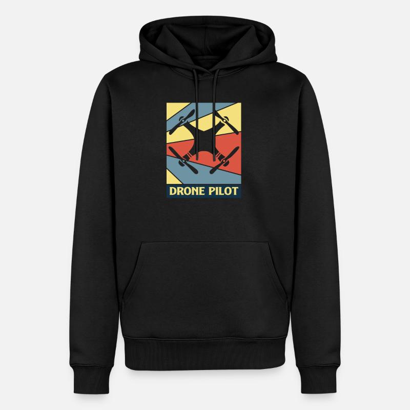 Drohne - Männer Premium Bio Hoodie - Schwarz