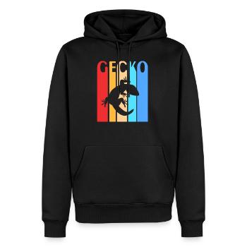 Gecko - Männer Premium Bio Hoodie - Schwarz - Vorne - Nico (187cm)