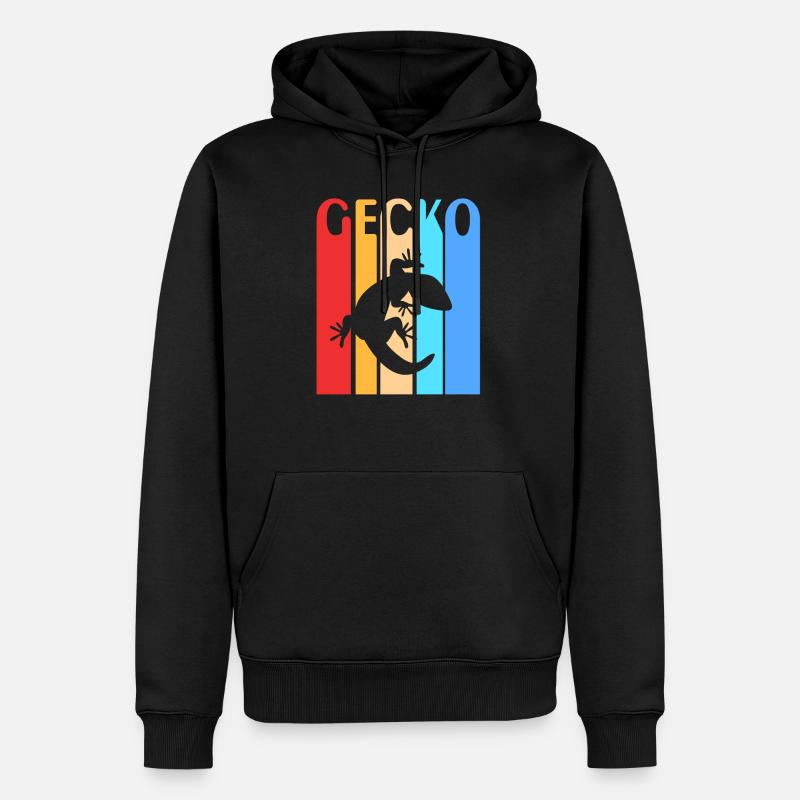 Gecko - Männer Premium Bio Hoodie - Schwarz