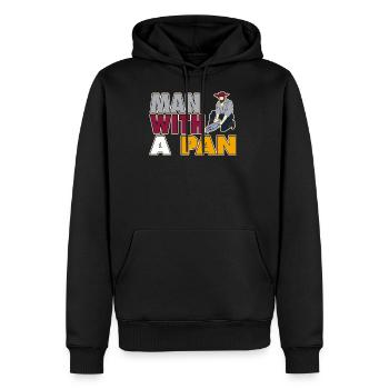 Blanchisseur d’or Digger Introverti traditionnel - Sweat à capuche Premium bio Homme - noir - Devant - Nico (187cm)