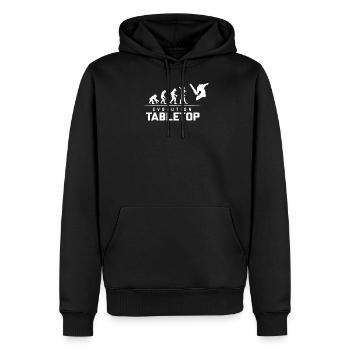 EVOLUTION OF TABLETOP - Männer Premium Bio Hoodie - Schwarz - Vorne - Nico (187cm)