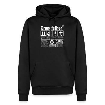 Grandfather Product Description Shirt - Männer Premium Bio Hoodie - Schwarz - Vorne - Nico (187cm)