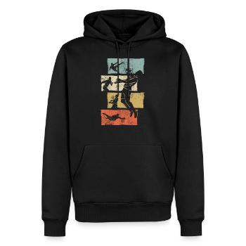 Footballeur footballeur rétro football - Sweat à capuche Premium bio Homme - noir - Devant - Nico (187cm)