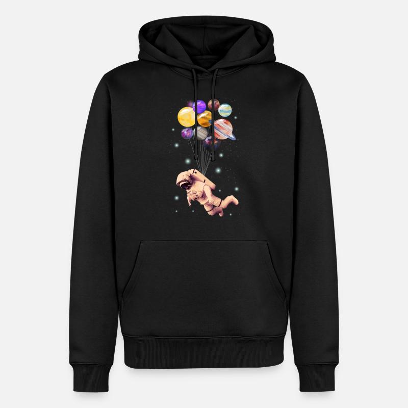 Planètes astronautes - Sweat à capuche Premium bio Homme - noir