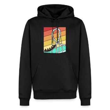 Achterbahn - Männer Premium Bio Hoodie - Schwarz - Vorne - Nico (187cm)