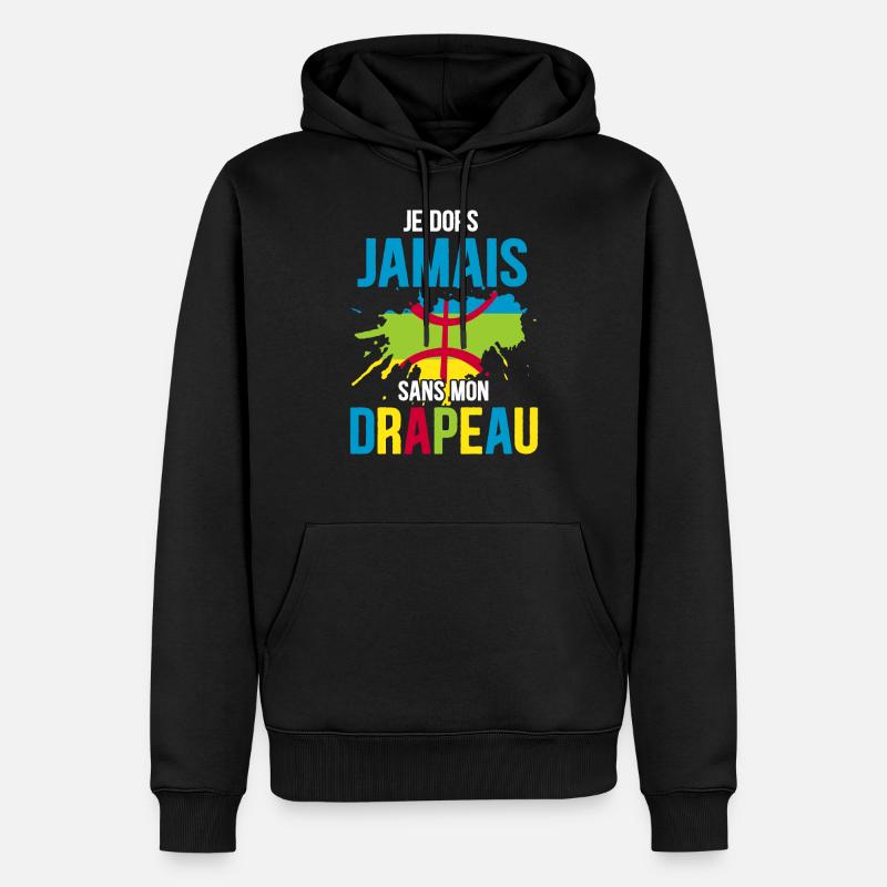 Drapeau Kabyle Berbère Amazigh Humour - Sweat à capuche Premium bio Homme - noir