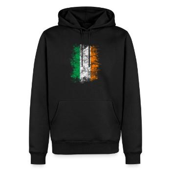 Irlande Drapeau Grunge Couleurs nationales irlandaises - Sweat à capuche Premium bio Homme - noir - Devant - Nico (187cm)