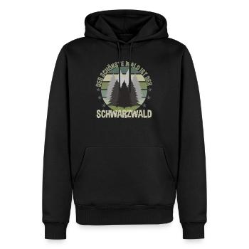 Schwarzwald Trekking Berge Wandern Heimat Geschenk - Männer Premium Bio Hoodie - Schwarz - Vorne - Nico (187cm)