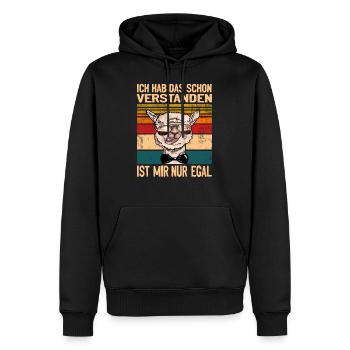 Cooles Alpaka llama Sonnenbrille Meinung Vintage - Männer Premium Bio Hoodie - Schwarz - Vorne - Nico (187cm)