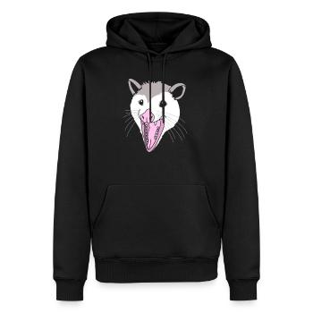 Opossum - Männer Premium Bio Hoodie - Schwarz - Vorne - Nico (187cm)