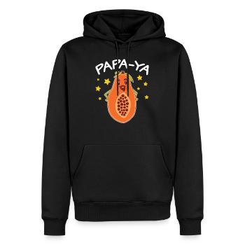 Papa-ya Vaterschaftschaftsgeschenk Werdender Papa - Männer Premium Bio Hoodie - Schwarz - Vorne - Nico (187cm)
