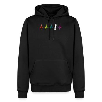 Yo-Yoing Rainbow Heartbeat - Sweat à capuche Premium bio Homme - noir - Devant - Nico (187cm)