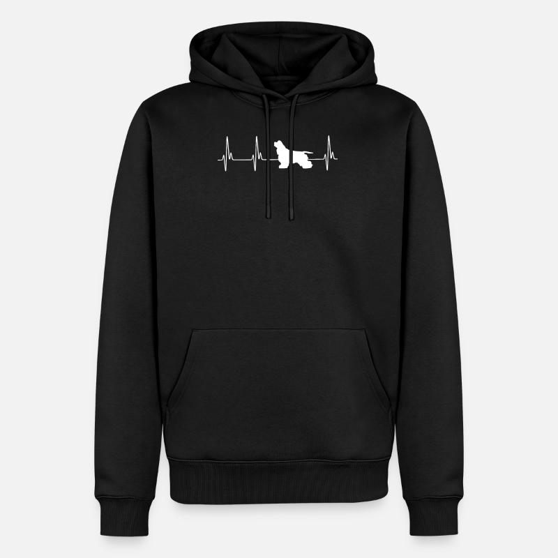 Spaniel EKG - Männer Premium Bio Hoodie - Schwarz