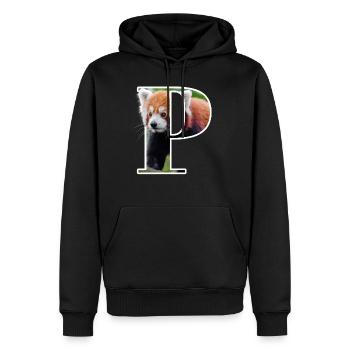 Panda Rot - Männer Premium Bio Hoodie - Schwarz - Vorne - Nico (187cm)