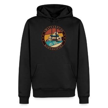 Amateurfunk ist Kontaktsport Geschenkidee - Männer Premium Bio Hoodie - Schwarz - Vorne - Nico (187cm)